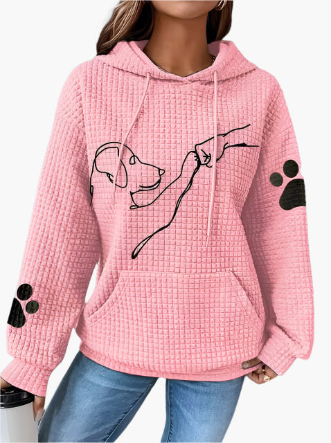 Sweat à Capuche Femme Motif Chien Amoureux des Animaux Style Décontracté