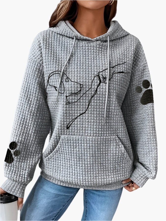 Sweat à Capuche Femme Motif Chien Amoureux des Animaux Style Décontracté