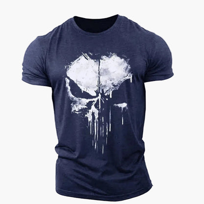 Camiseta hombre estilo urbano con diseño de calavera Punisher – Ideal para deporte y ropa callejera