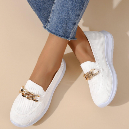 Mocassins sport femme à chaîne élégante pour confort quotidien et marche