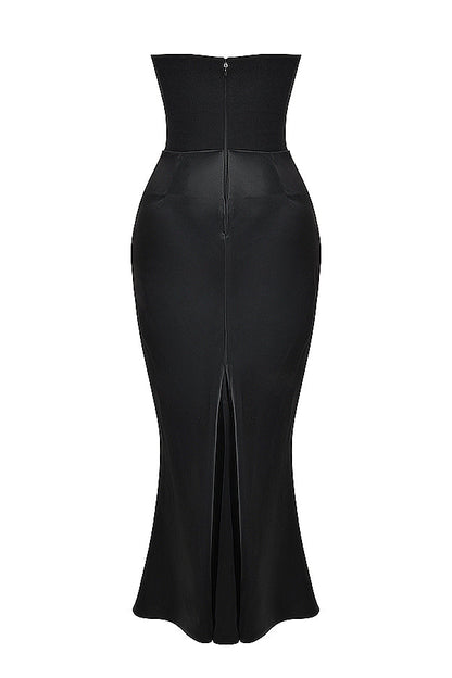 Megan – Robe Corset Maxi sans Bretelles