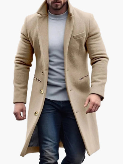 Manteau long classique pour homme – Élégance intemporelle et style moderne – Idéal automne/hiver