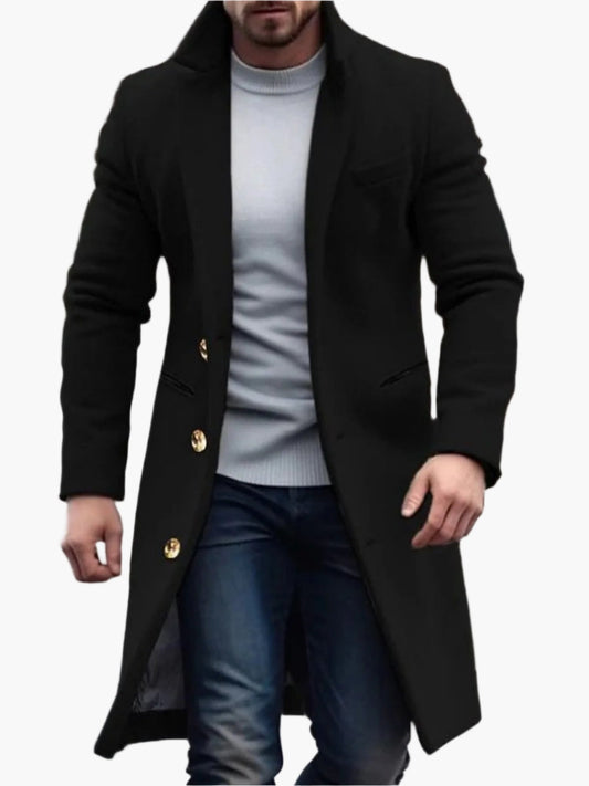 Manteau long classique pour homme – Élégance intemporelle et style moderne – Idéal automne/hiver