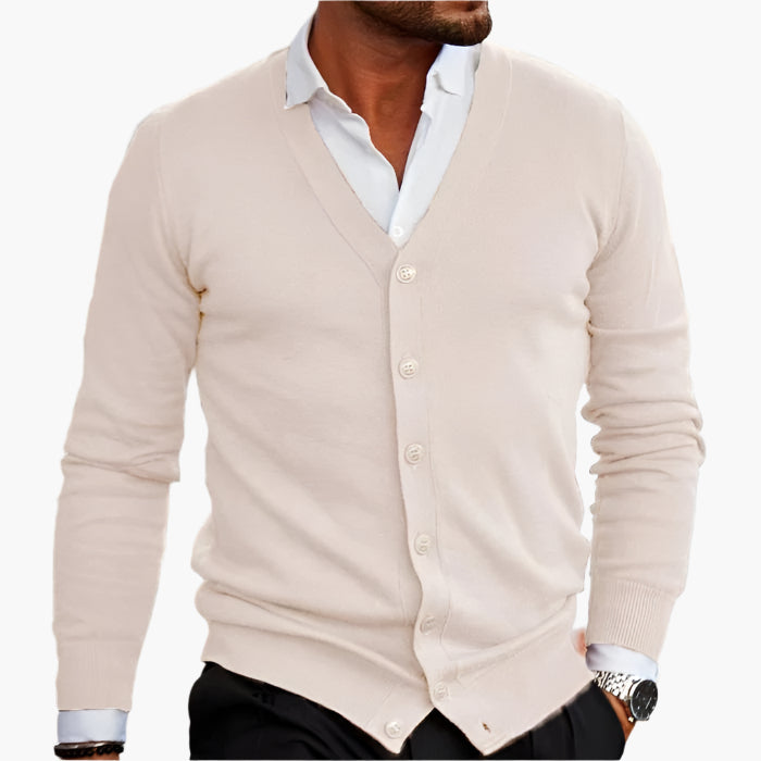 Cardigan homme élégant col V style business casual
