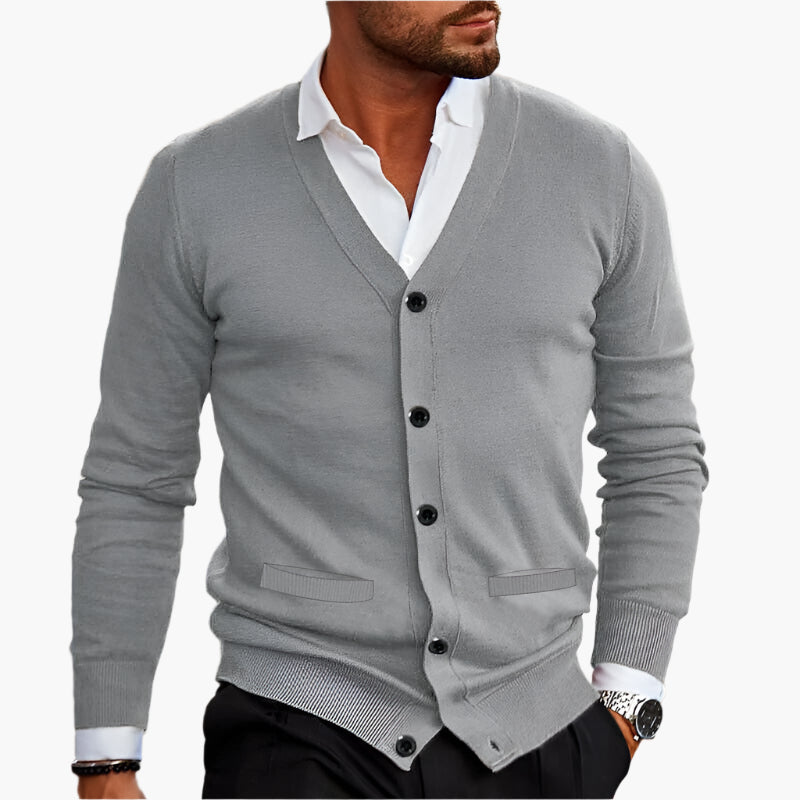 Cardigan homme élégant col V style business casual