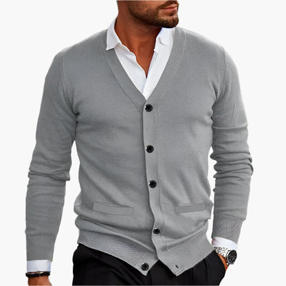 Cardigan homme élégant col V style business casual
