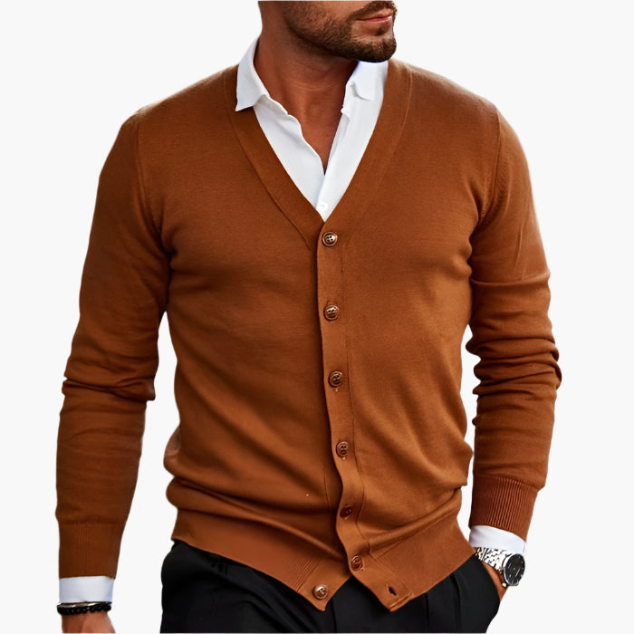 Cardigan homme élégant col V style business casual