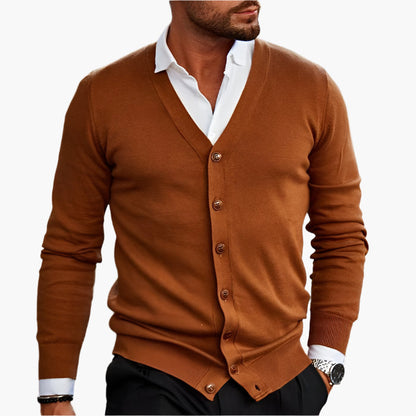 Cardigan homme élégant col V style business casual