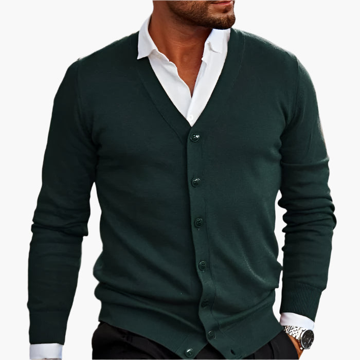 Cardigan homme élégant col V style business casual