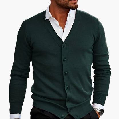 Cardigan homme élégant col V style business casual