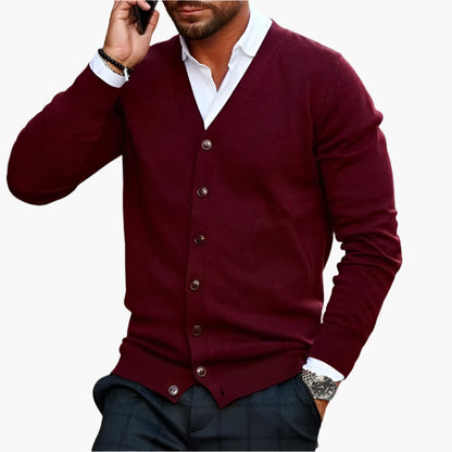 Cardigan homme élégant col V style business casual