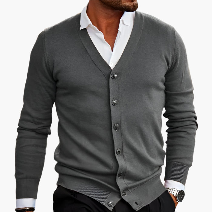 Cardigan homme élégant col V style business casual