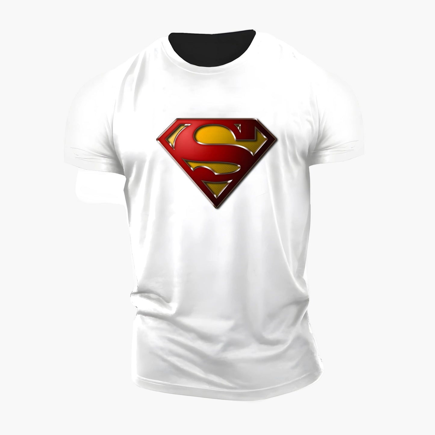 Heren T-shirt met iconisch Superman-logo in superheldenstijl voor fans en sportievelingen