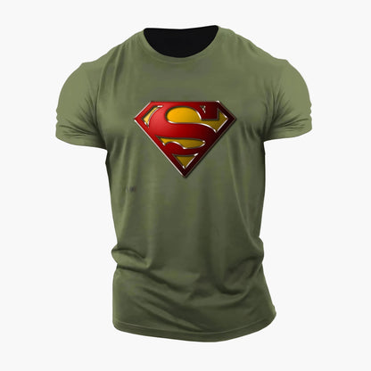 Heren T-shirt met iconisch Superman-logo in superheldenstijl voor fans en sportievelingen