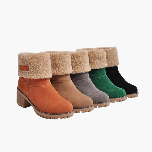 Bottes Femme Chaudes en Suédine à Revers - Confort Hiver et Style Polyvalent