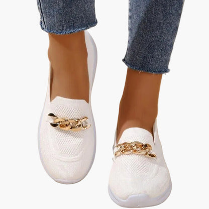 Mocassins sport femme à chaîne élégante pour confort quotidien et marche