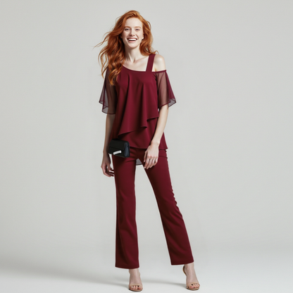 Completo Pantalone Elegante Donna Stile Moderno – Abito Raffinato per Cerimonia, Serata o Ufficio
