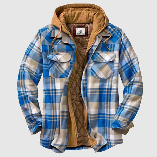 Veste à Capuche Plaid à Manches Longues pour Homme