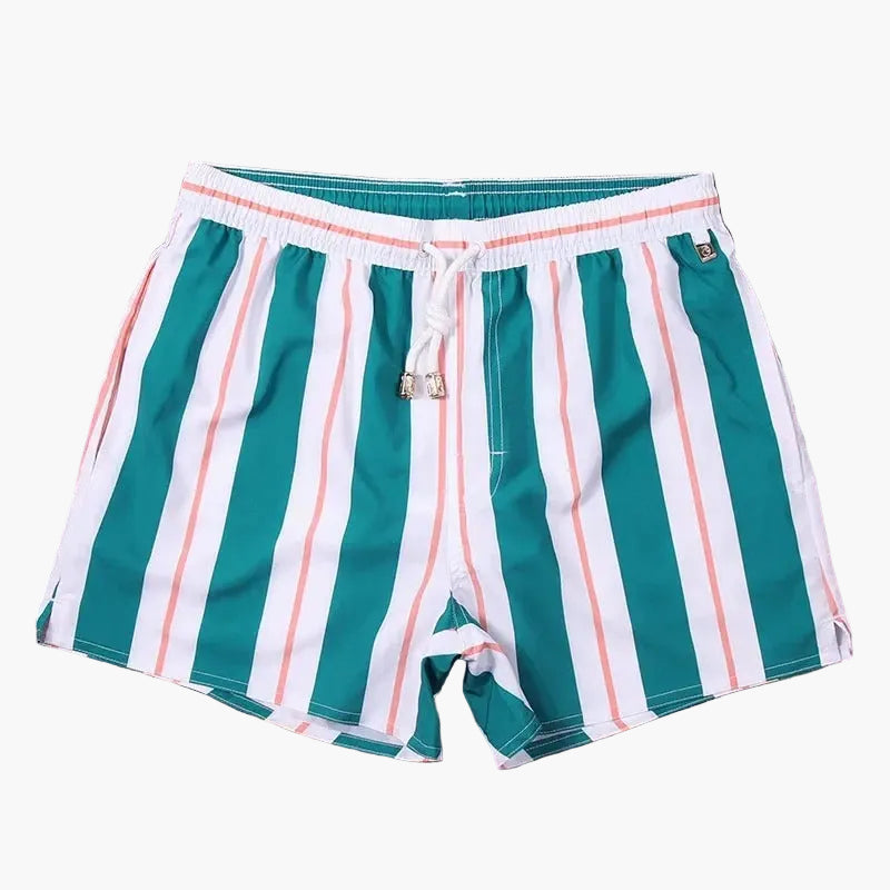 Pantalones cortos de baño para hombre con rayas estilo marinero – Ideal para la playa y el verano