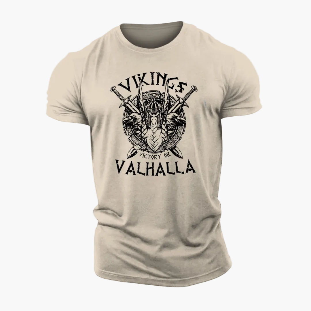 Camiseta Hombre Estilo Vikingo Valhalla Nórdico – Informal y a la Moda