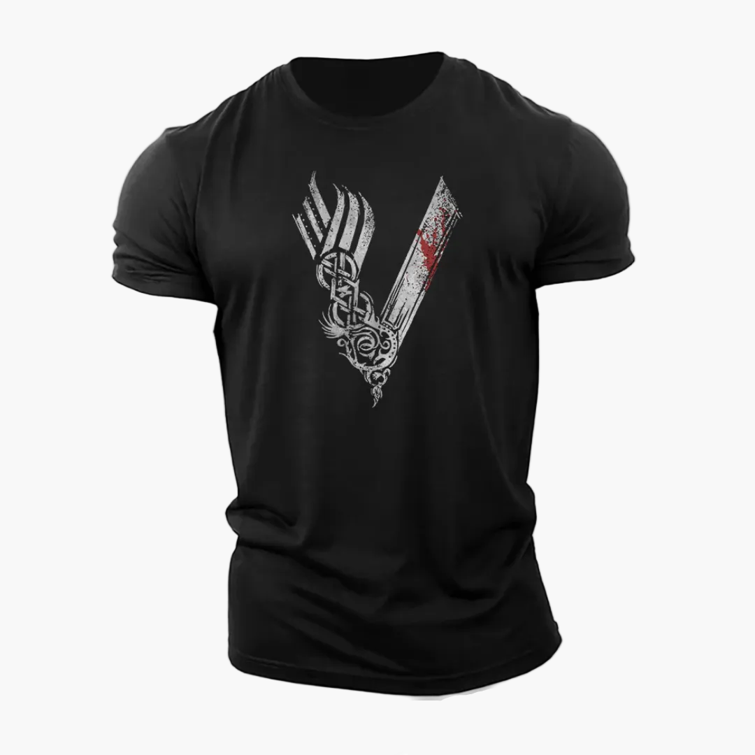 Heren T-shirt Vikingstrijder Stijl 3D Motief – Alledaags en Sportief