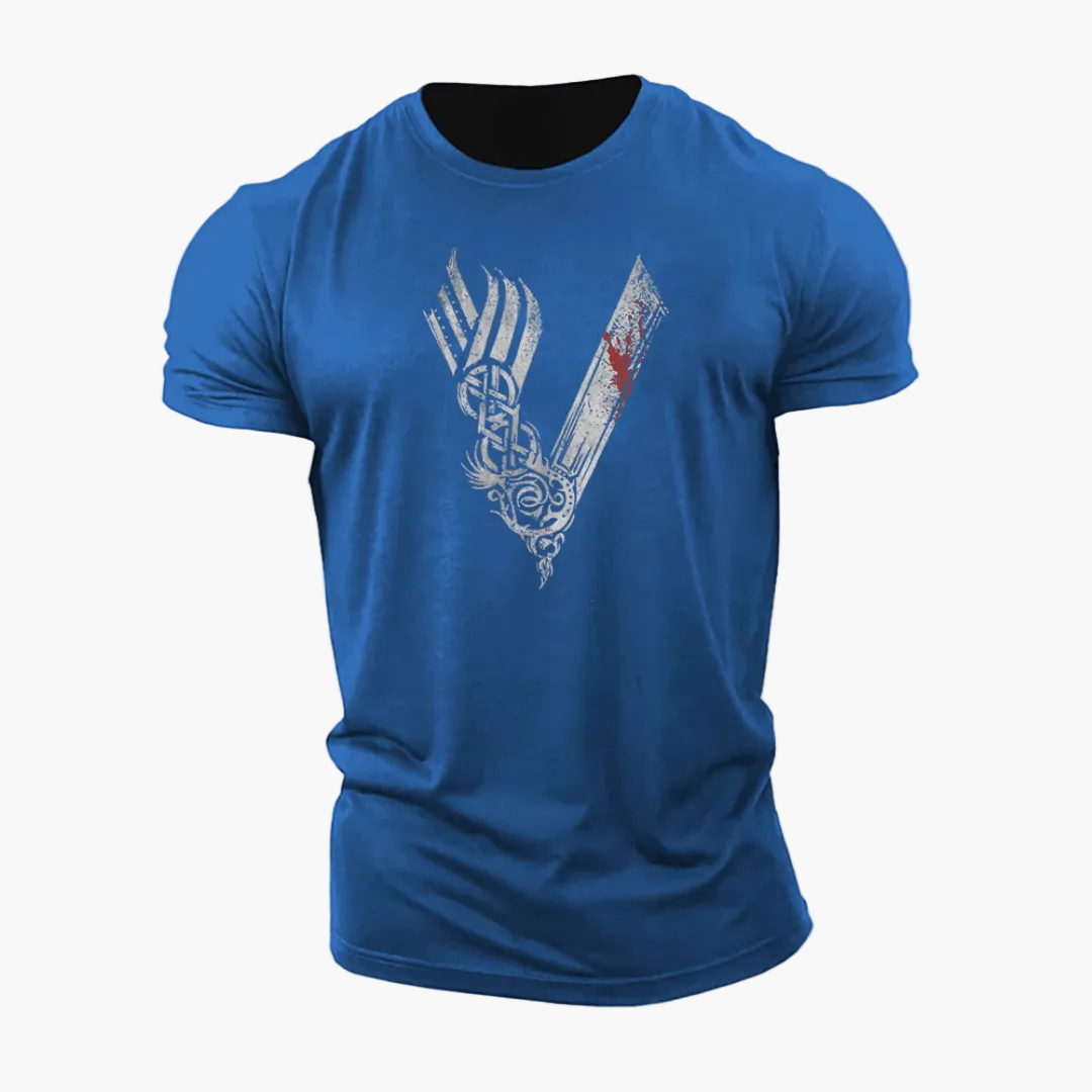 Heren T-shirt Vikingstrijder Stijl 3D Motief – Alledaags en Sportief