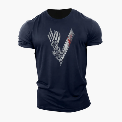 Heren T-shirt Vikingstrijder Stijl 3D Motief – Alledaags en Sportief