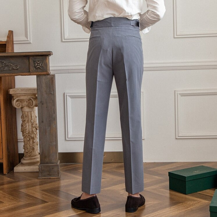 Pantalon habillé taille haute à pinces pour homme – Style élégant et ajusté, idéal affaires et occasions formelles