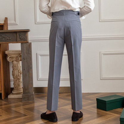 Pantalon habillé taille haute à pinces pour homme – Style élégant et ajusté, idéal affaires et occasions formelles