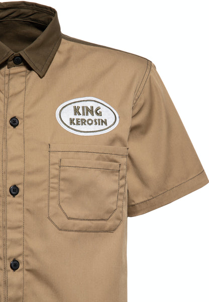 Chris – Chemise de Travail Homme à Manches Courtes avec Motif Bière
